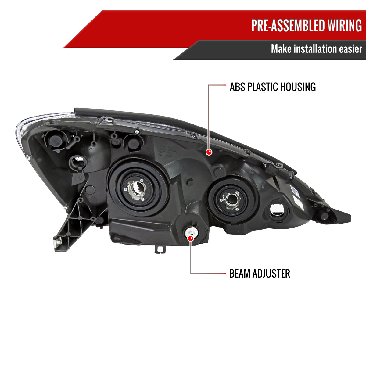 2006-2010 Toyota Sienna Factory Style Headlights w/ Amber Reflector (Chrome Housing/Smoked Lens)