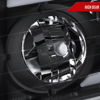 2004-2015 Nissan Titan / 2004-2007 Armada LED Bar Factory Headlights (Matte Black Housing/Clear Lens)