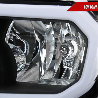 2007-2013 Toyota Tundra/2008-2017 Sequoia Headlights LED Tube Factory Style Headlights with LED Turn Signal (Matte Black Housing/Clear Lens)