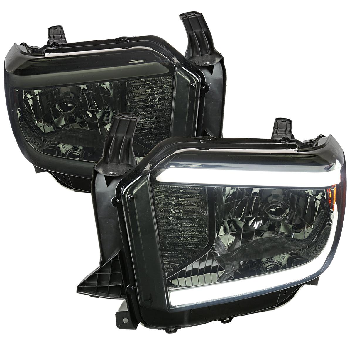 2014-2021 Toyota Tundra LED Bar Factory Style Headlights (Chrome Housing/Smoked Lens)