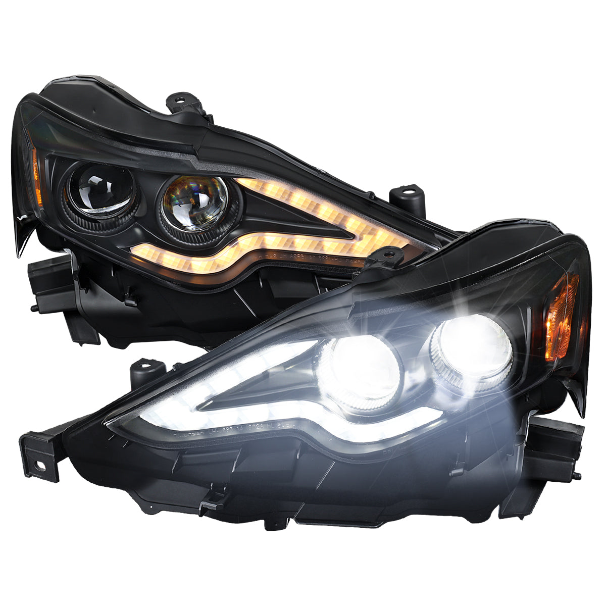 2019-2023 Ford Ranger XL XLT Factory Style Replacement Headlights with LED Bar Turn Signal (Chrome Housing / Clear Lens)