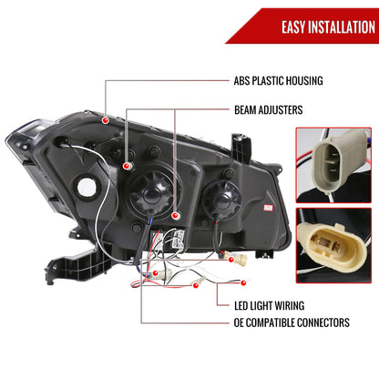 2008-2012 Honda Accord Coupe Dual Halo Projector Headlights (Glossy Black Housing/Smoked Lens)