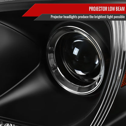 2002-2005 Mercedes Benz W163 ML Class Projector Headlights w/ SMD LED Light Strip (Matte Black Housing/Clear Lens)
