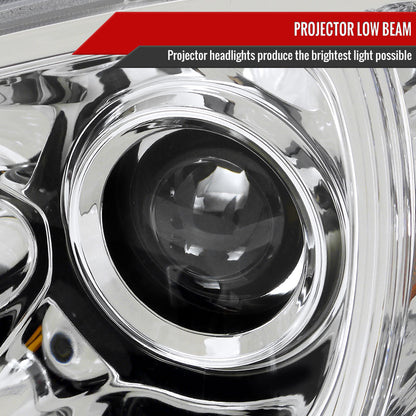 1998-2001 Mercedes Benz W163 ML Class Projector Headlights w/ SMD LED Light Strip (Chrome Housing/Clear Lens)