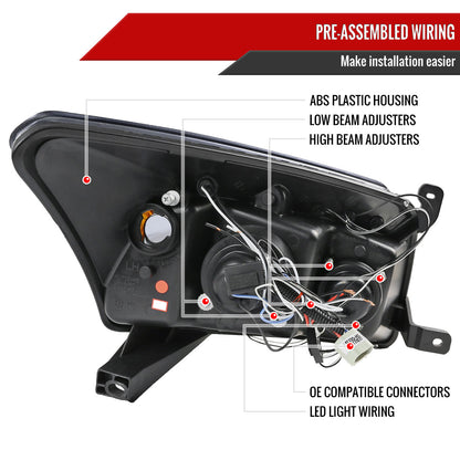 2007-2012 Dodge Caliber Dual Halo Projector Headlights (Glossy Black Housing/Smoked Lens)
