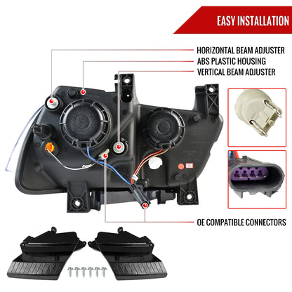2011-2014 Dodge Charger Dual LED U-Bar Projector Headlights (Chrome Housing/Clear Lens)