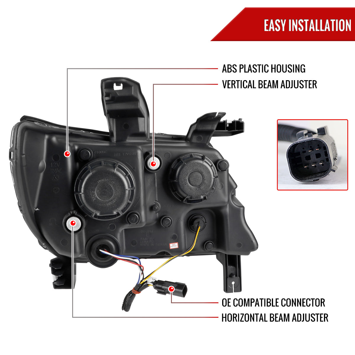 2015-2022 Chevrolet Colorado LED Bar Projector Headlights (Glossy Black Housing/Clear Lens)