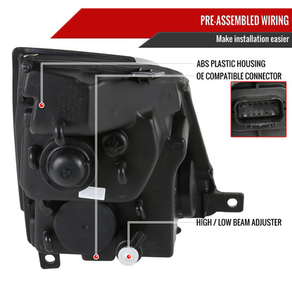 2008-2014 Cadillac CTS Projector Headlights w/LED Light Strip (Chrome Housing/Clear Lens)