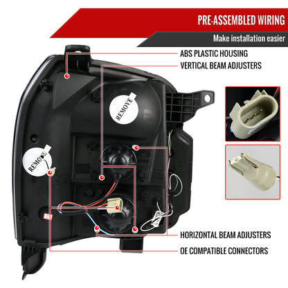 2007-2014 GMC Yukon/Yukon XL Projector Headlights (Glossy Black Housing/Smoked Lens)