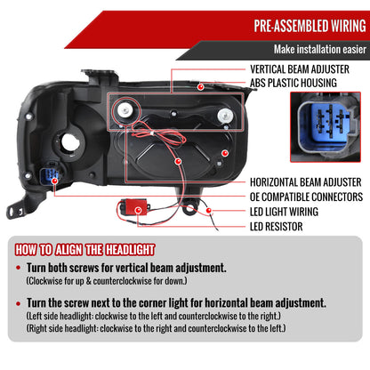 2005-2007 Ford Escape Dual Halo Projector Headlights w/ SMD LED Light Strip (Chrome Housing/Smoked Lens)