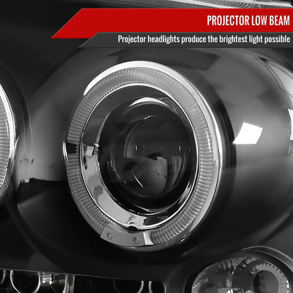 2004-2008 Ford F-150/ 2006-2008 Lincoln Mark LT Dual Halo Projector Headlights (Matte Black Housing/Clear Lens)
