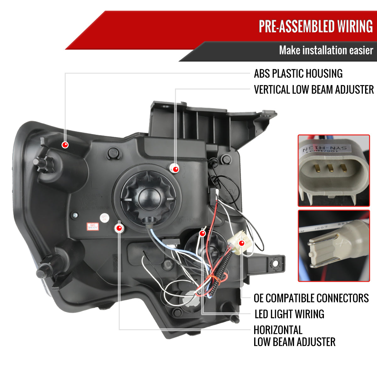 2009-2014 Ford F-150 Dual Halo Projector Headlights (Chrome Housing/Clear Lens)