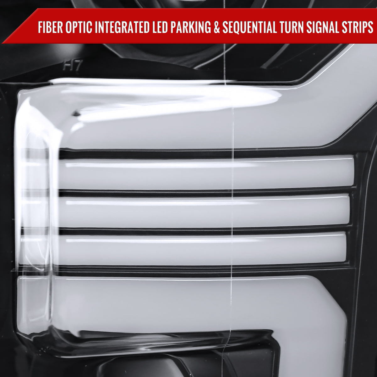 2015-2017 Ford F-150 LED Bar Projector Headlights w/ Switchback Sequential Turn Signals (Black Housing / Clear Lens)