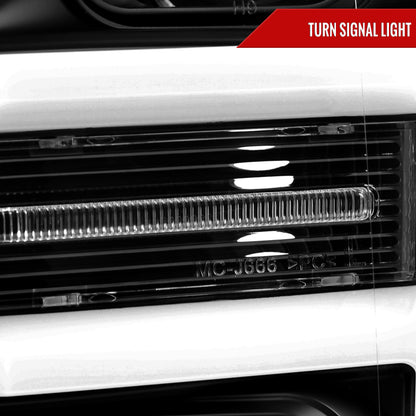 2018-2020 Ford F-150 LED C-Bar Projector Headlights (Black Housing / Clear Lens)