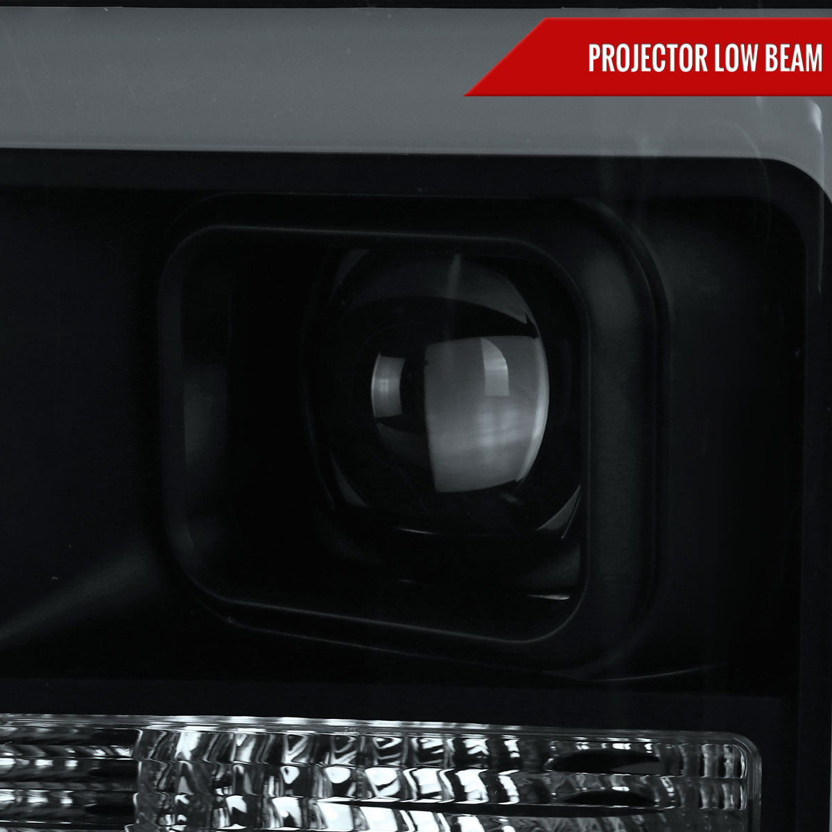 2008-2010 Ford F-250 F-350 F-450 LED C-Bar Projector Headlight (Black Housing/Smoked Lens)