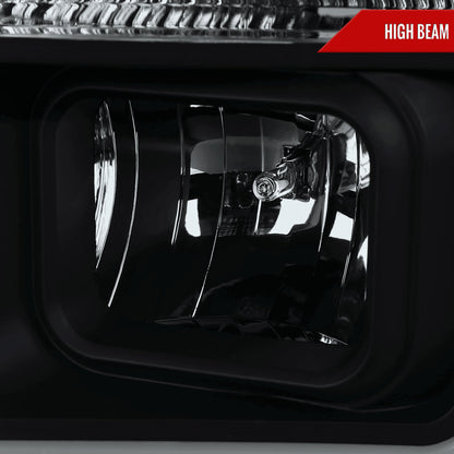 2008-2010 Ford F-250 F-350 F-450 LED C-Bar Projector Headlight (Black Housing/Smoked Lens)