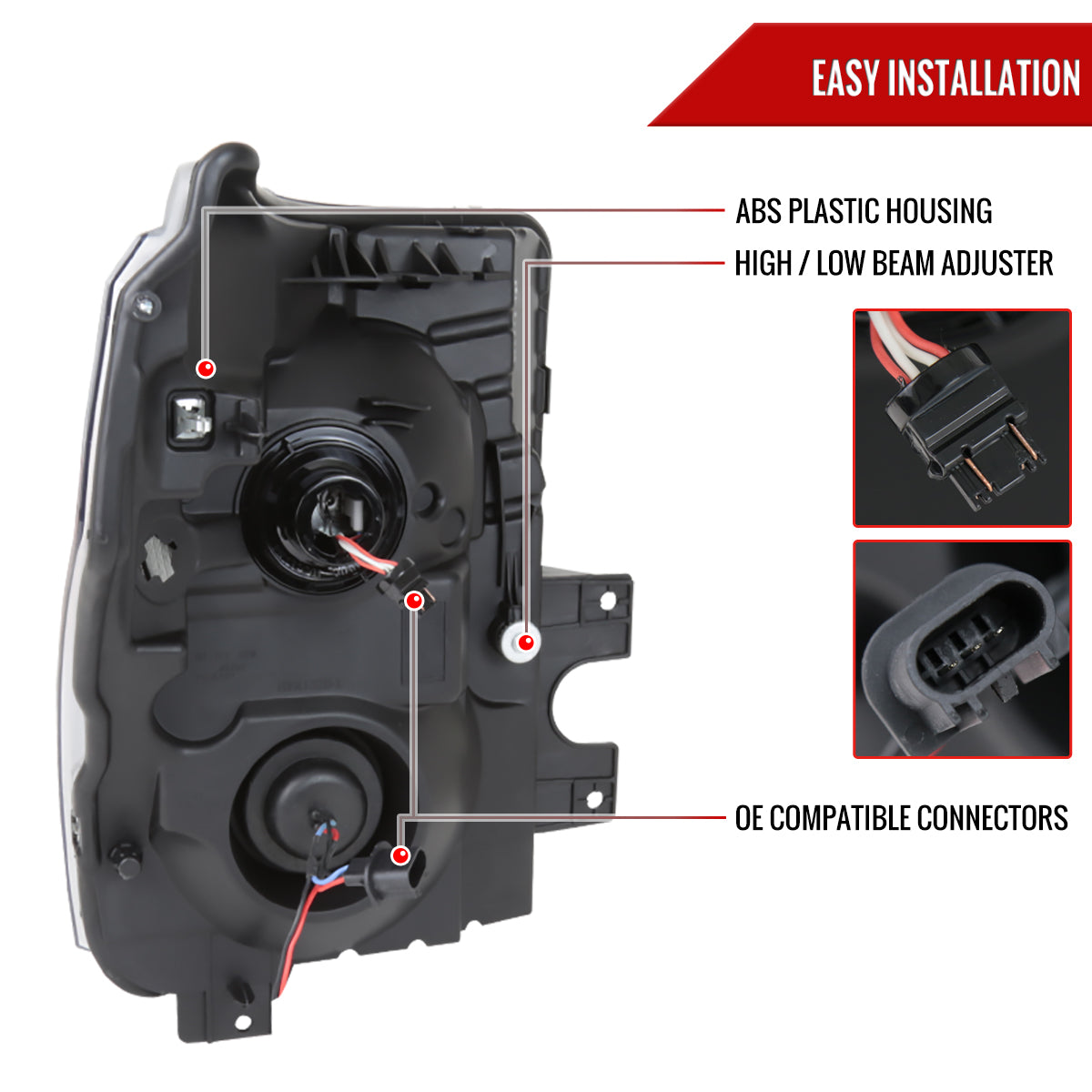 2011-2016 F-250 F-350 F-450 F-550 Dual Halo Projector Headlights w/ LED Turn Signal Lights (Black Housing/Smoked Lens)