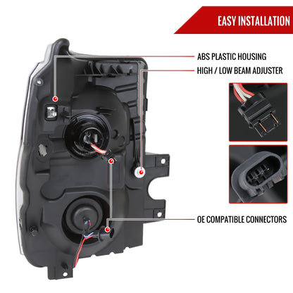 2011-2016 F-250 F-350 F-450 F-550 Dual Halo Projector Headlights w/ LED Turn Signal Lights (Black Housing/Smoked Lens)
