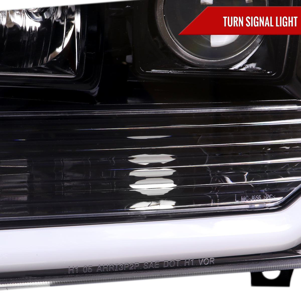 1999-2004 Ford F-250/F-350/F-450/F-550 /2000-2004 Ford Excursion LED Bar Projector Headlights (Jet Black Housing/Clear Lens)