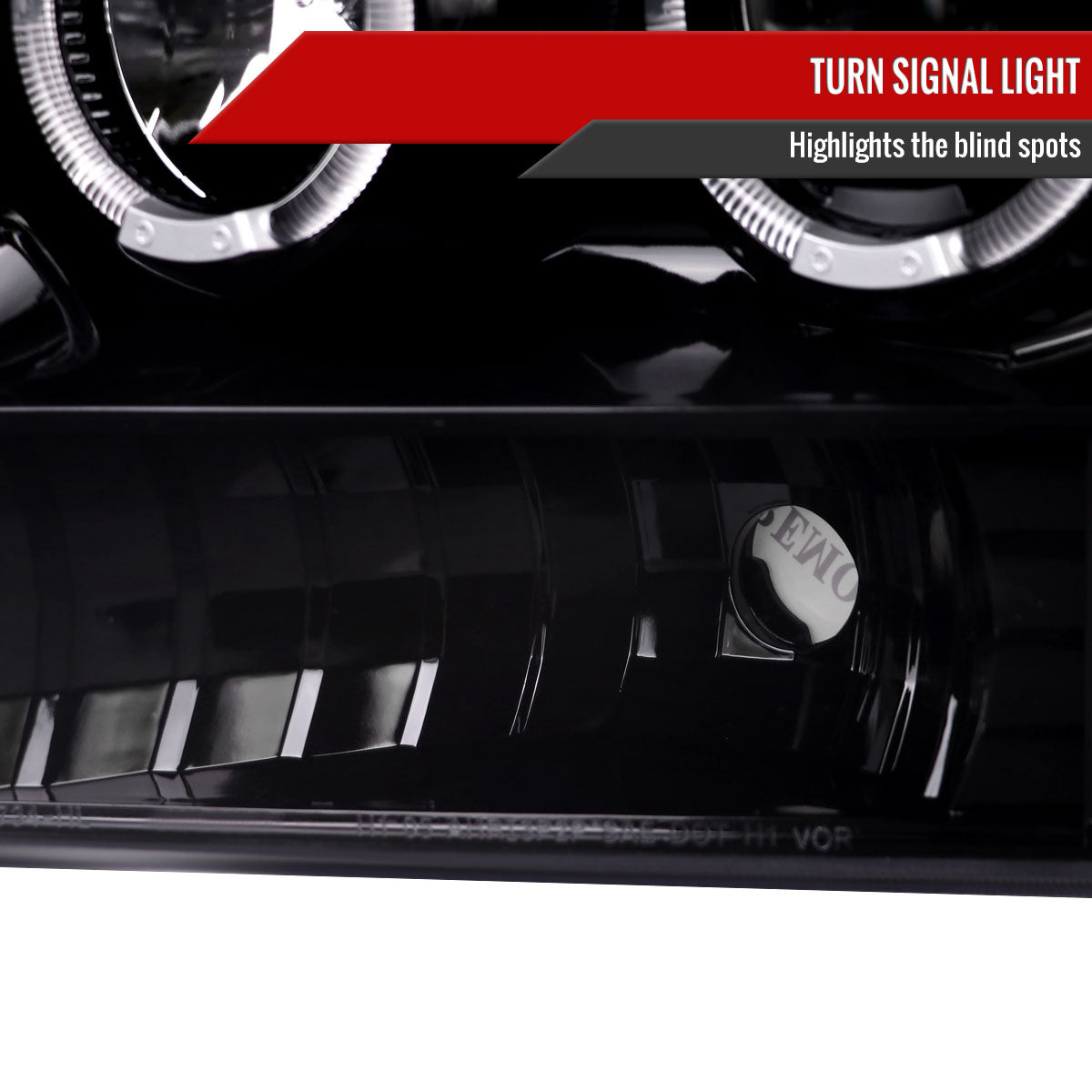 1999-2004 Ford F-250/F-350/F-450/F-550/Excursion Dual Halo Projector Headlights (Jet Black Housing/Clear Lens)
