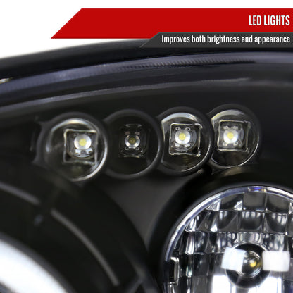 2000-2004 Ford Focus Dual Halo Projector Headlights (Matte Black Housing/Clear Lens)