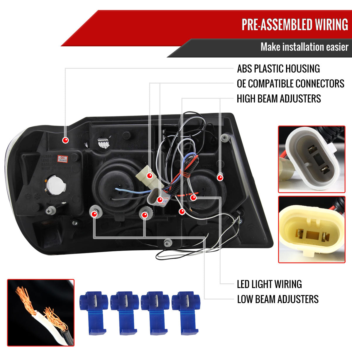 1999-2004 Jeep Grand Cherokee Dual Halo Projector Headlights (Glossy Black Housing/Smoked Lens)