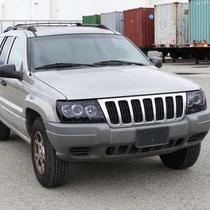 1999-2004 Jeep Grand Cherokee Dual Halo Projector Headlights (Glossy Black Housing/Smoked Lens)