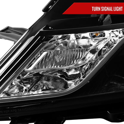 2014-2020 Chevy Impala Factory Style Projector Headlights (Jet Black Housing / Clear Lens)