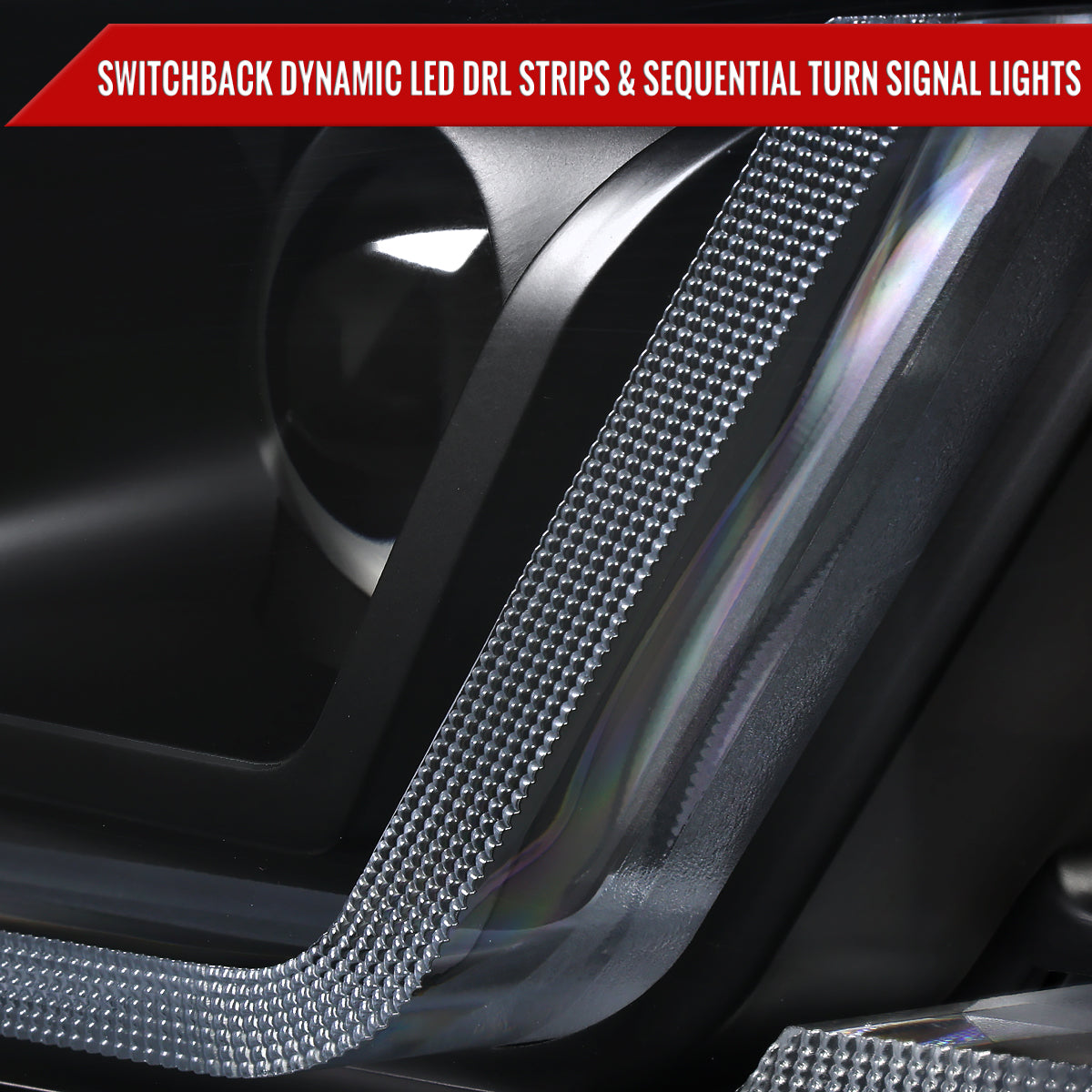2014-2020 Chevy Impala Full LED DRL Sequential Headlights (Matte Black Housing / Clear Lens)