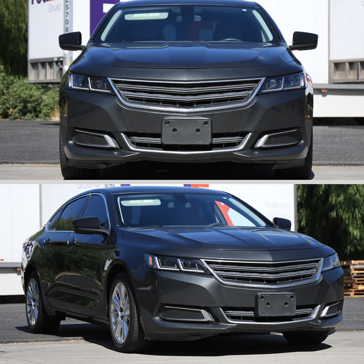 2014-2020 Chevy Impala Full LED DRL Sequential Headlights (Matte Black Housing / Clear Lens)