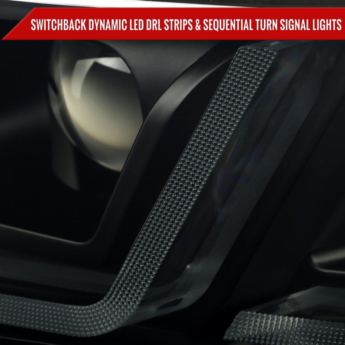 2014-2020 Chevy Impala Full LED DRL Sequential Headlights (Black Housing / Smoked Lens)