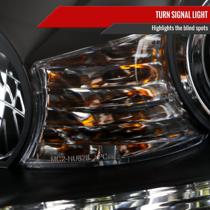 2006-2010 Lexus IS250/IS350 SMD LED Light Strip Projector Headlights w/ Sequential Turn Signals (Matte Black Housing/Clear Lens)