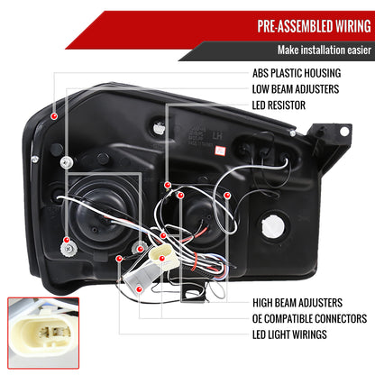 2005-2007 Dodge Magnum Dual Halo Projector Headlights (Glossy Black Housing/Smoked Lens)