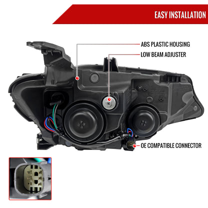 2019-2024 Chevrolet Malibu Factory Style Projector Left Driver Side Headlight (Glossy Black Housing/Clear Lens)