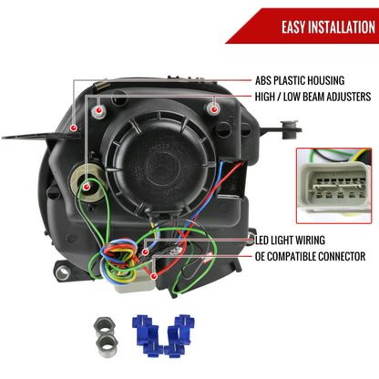 2007-2015 Mini Cooper R55 R56 R57 R58 R59 Projector  Headlights w/ LED Turn Signal Lights (Chrome Housing/Clear Lens)