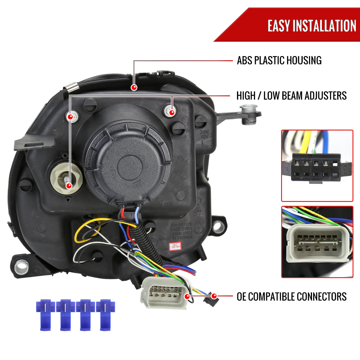 2007-2015 Mini Cooper R55 R56 R57 R58 R59 Halo Projector Headlights (Glossy Black Housing/Smoked Lens)