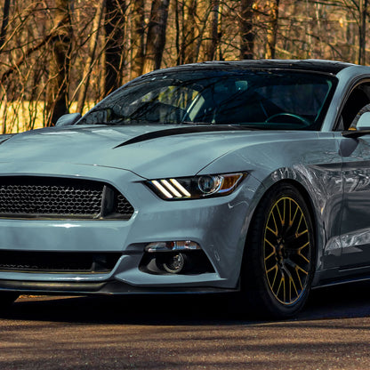 2015-2017 Ford Mustang / 2018-2020 Mustang Shelby LED Strip Xenon HID Projector Headlights - Driver Side Only (Matte Black Housing/Clear Lens)