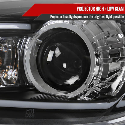 2010-2013 Mazda 3 Projector Headlights w/ LED Light Strip (Matte Black Housing/Clear Lens)