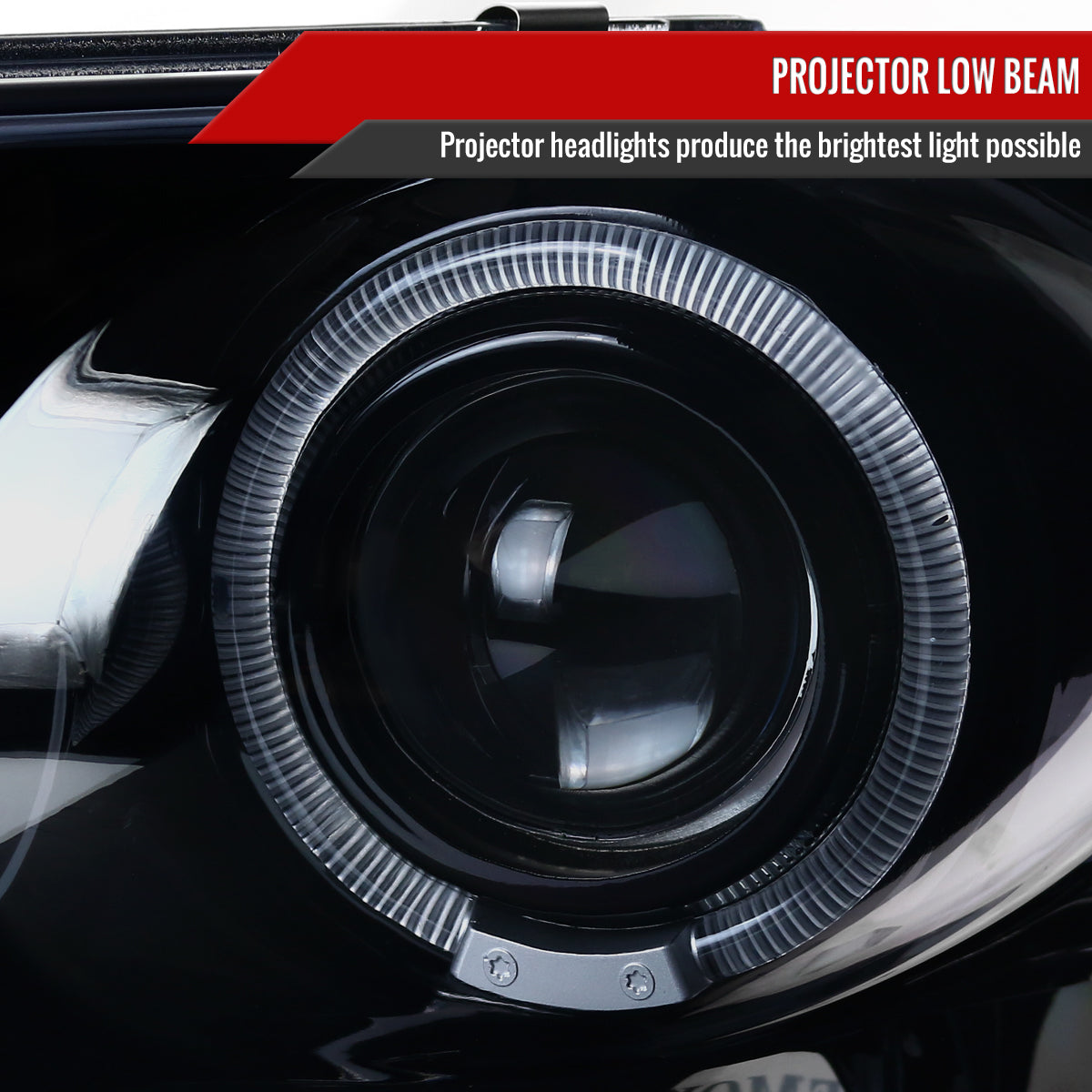 2002-2005 Dodge RAM 1500/ 2003-2005 RAM 2500 3500 Dual Halo Projector Headlights (Glossy Black Housing/Smoked Lens)