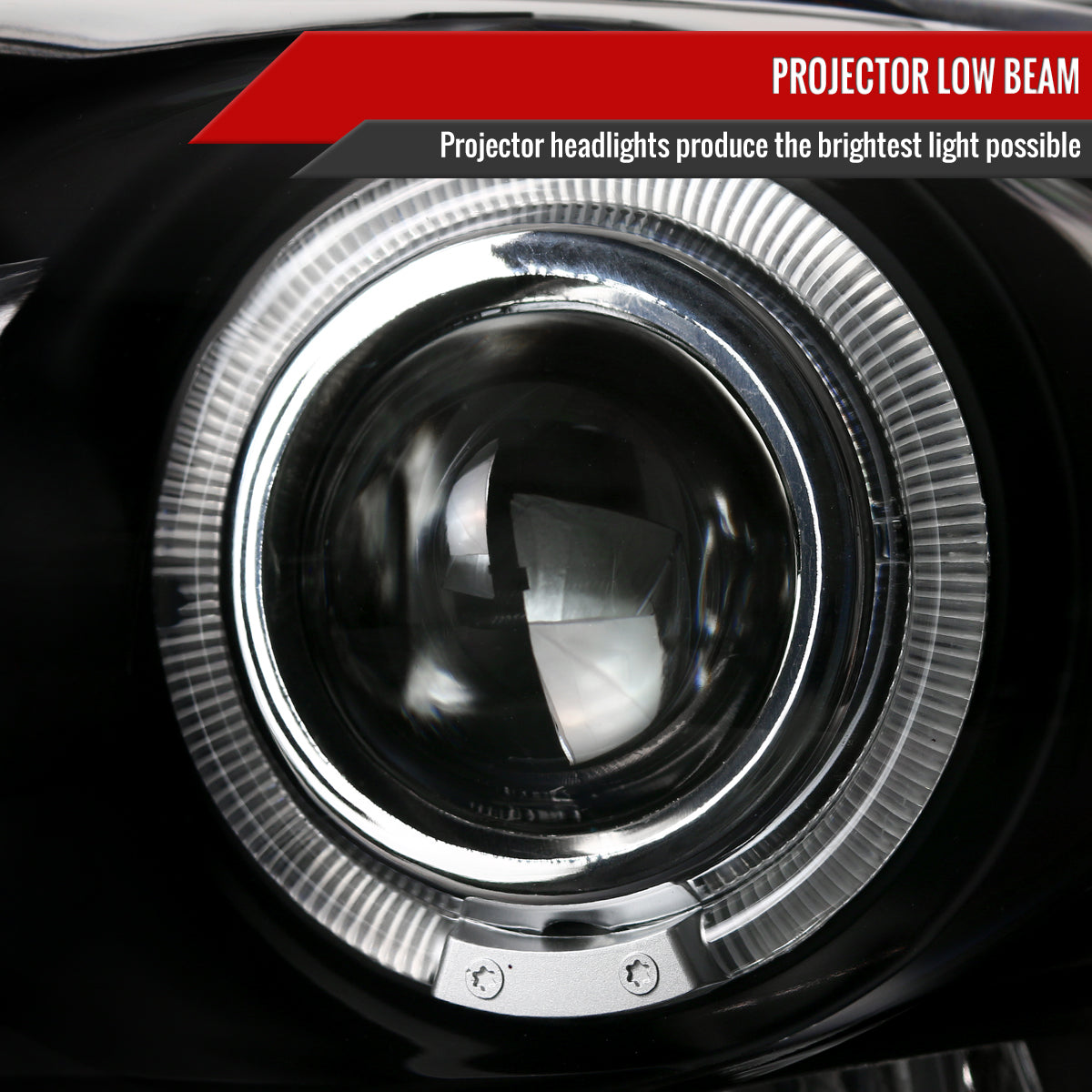 2002-2005 Dodge RAM 1500/ 2003-2005 RAM 2500 3500 Dual Halo Projector Headlights (Matte Black Housing/Clear Lens)