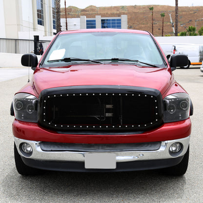 2006-2008 Dodge RAM 1500/ 2006-2009 RAM 2500 3500 Dual Halo Projector Headlights (Jet Black Housing/Clear Lens)