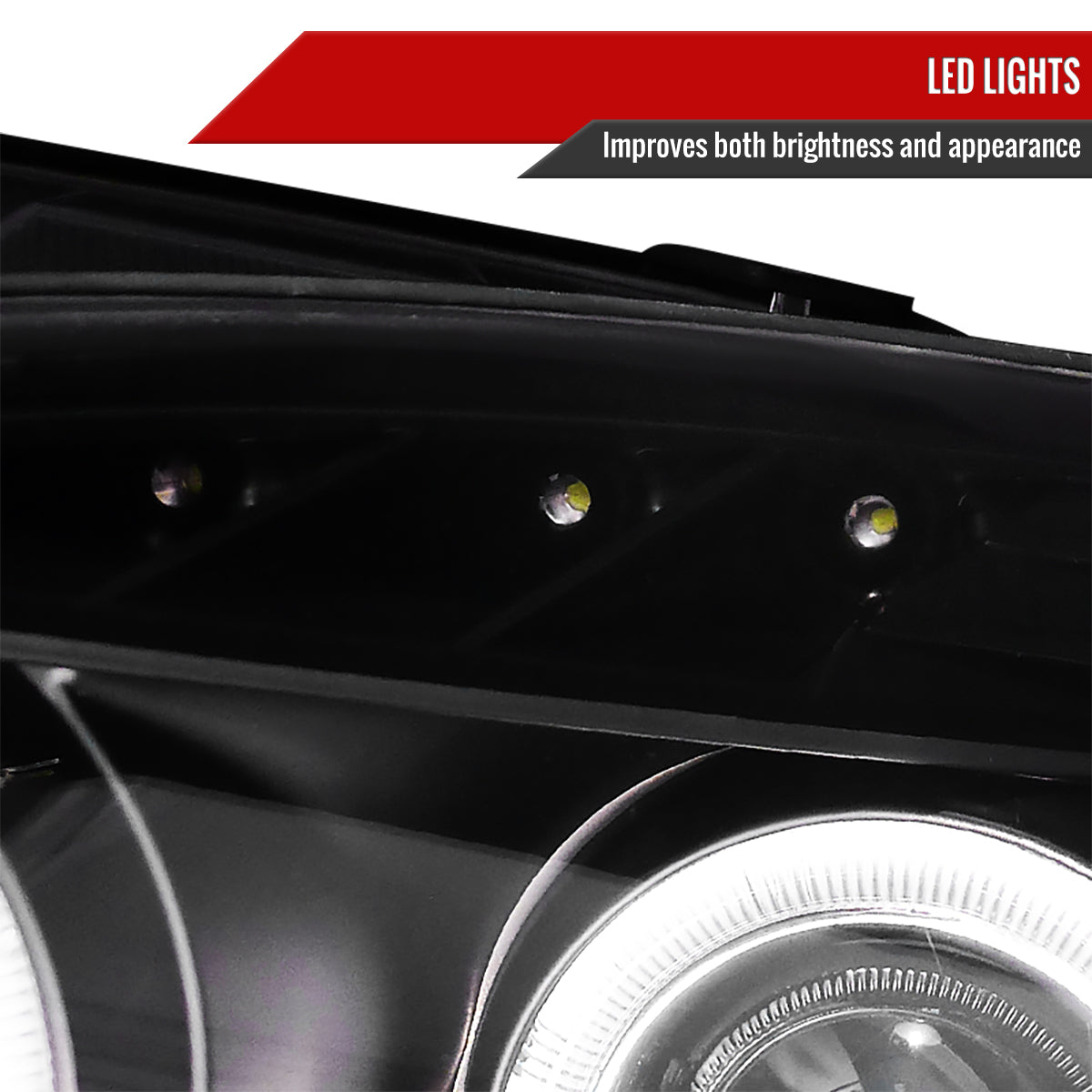 2004-2009 Honda S2000 AP2 Dual Halo Projector Headlights (Matte Black Housing/Clear Lens)