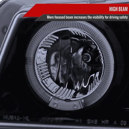 2002-2006 Chevrolet Avalanche/ 2003-2007 Silverado Dual Halo Projector Headlights (Glossy Black Housing/Smoked Lens)