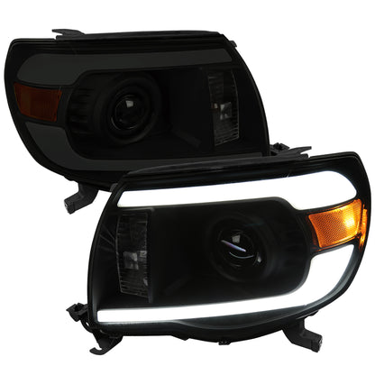 2005-2011 Toyota Tacoma LED Bar Projector Headlights (Chrome Housing/Smoked Lens)