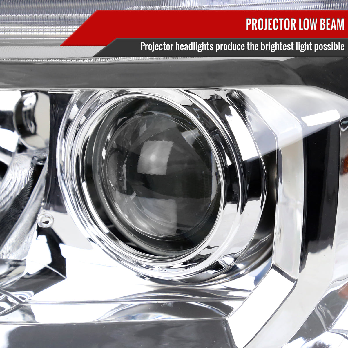 2016-2023 Toyota Tacoma Chrome Housing Clear Lens Projector Headlight - Driver Side Only
