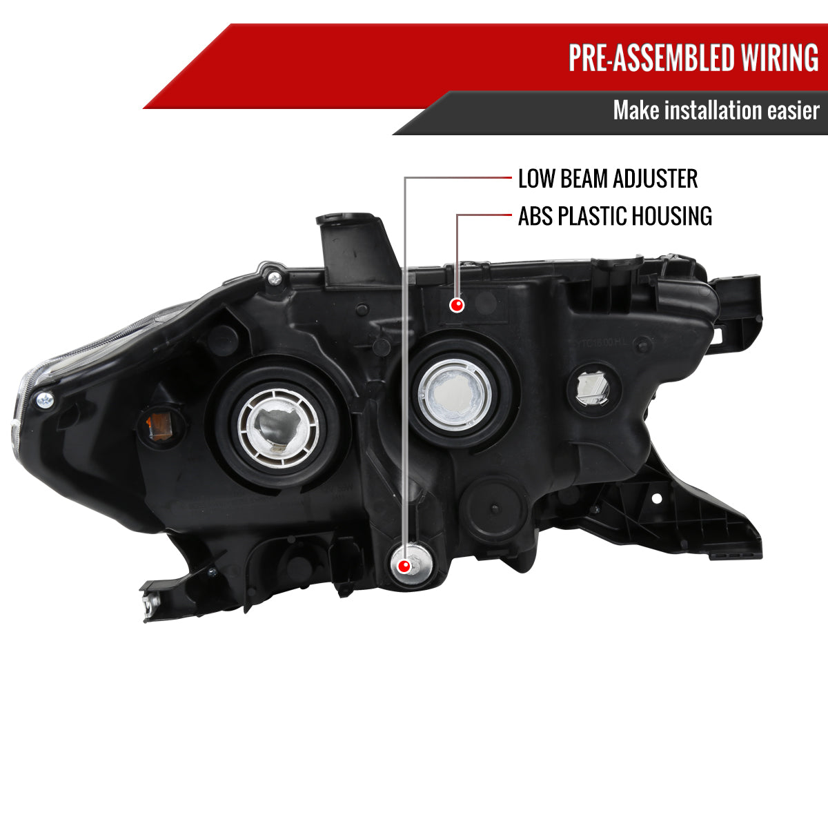 2016-2023 Toyota Tacoma Chrome Housing Clear Lens Projector Headlight - Driver Side Only