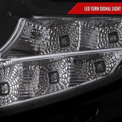 2015-2020 Chevrolet Tahoe Suburban/ 2016-2019 Suburban 3500HD LED C-Bar Projector Headlights w/ LED Turn Signal Lights (Glossy Black Housing/Smoked Lens)