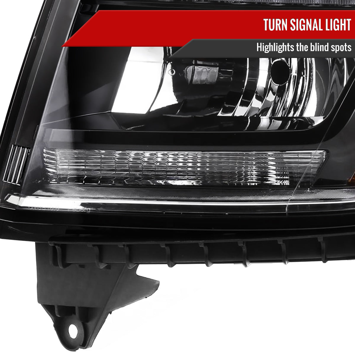 2015-2020 Chevrolet Tahoe/Suburban LED Strip Projector Headlights (Black Housing/Clear Lens)