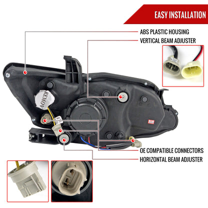 2011-2013 Scion tC LED Bar Projector Headlights w/ LED Turn Signal Lights (Chrome Housing/Clear Lens)