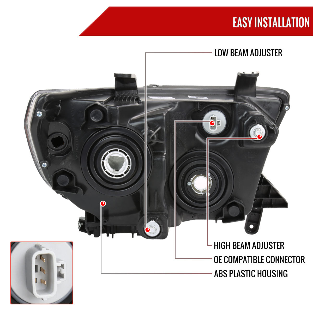 2007-2013 Toyota Tundra/2008-2017 Sequoia Retro Style LED Tube Projector Headlights with LED Turn Signals (Chrome Housing/Smoked Lens)